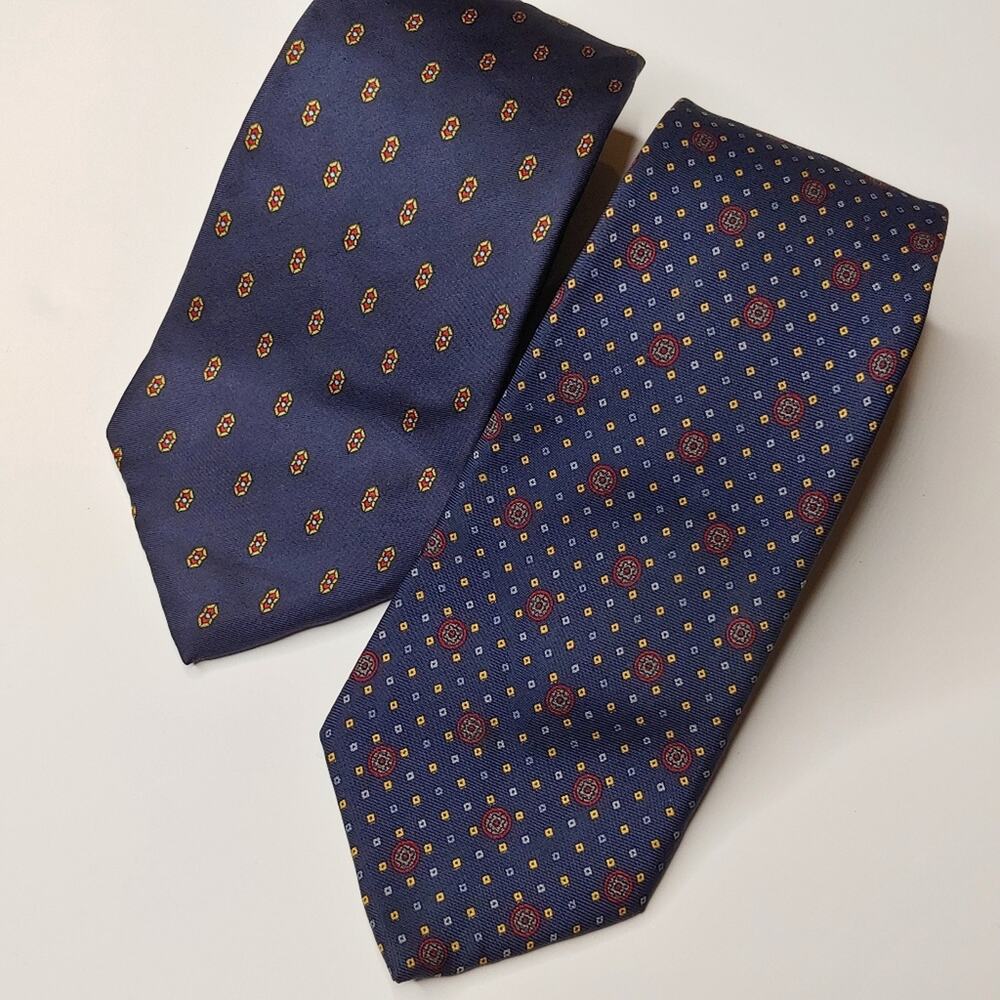 GUY LAROCHE Vintage Navy Blue Tie Bundle